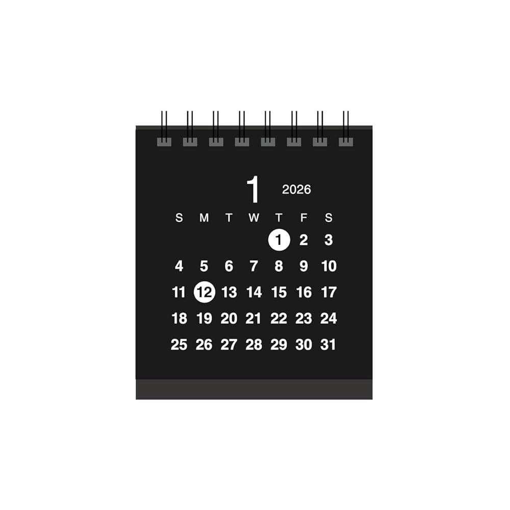 Amazon | 卓上カレンダー【2026年 1月始まり】クラフト ミニ